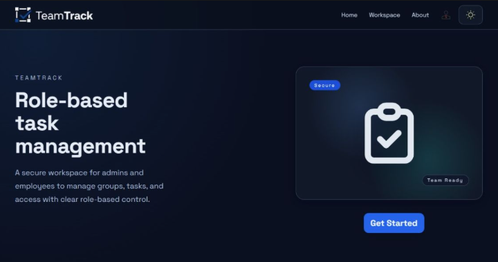 TeamTrack – Role-Based Task Management Platform Screenshot